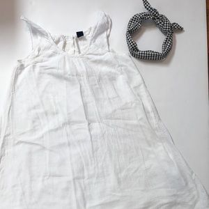 White ruffle sleeve dress